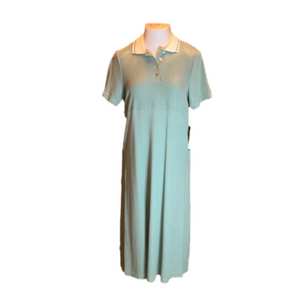 TEDDI PETITE Mint Green Long Maxi Polo Dress Size PM, NWT!